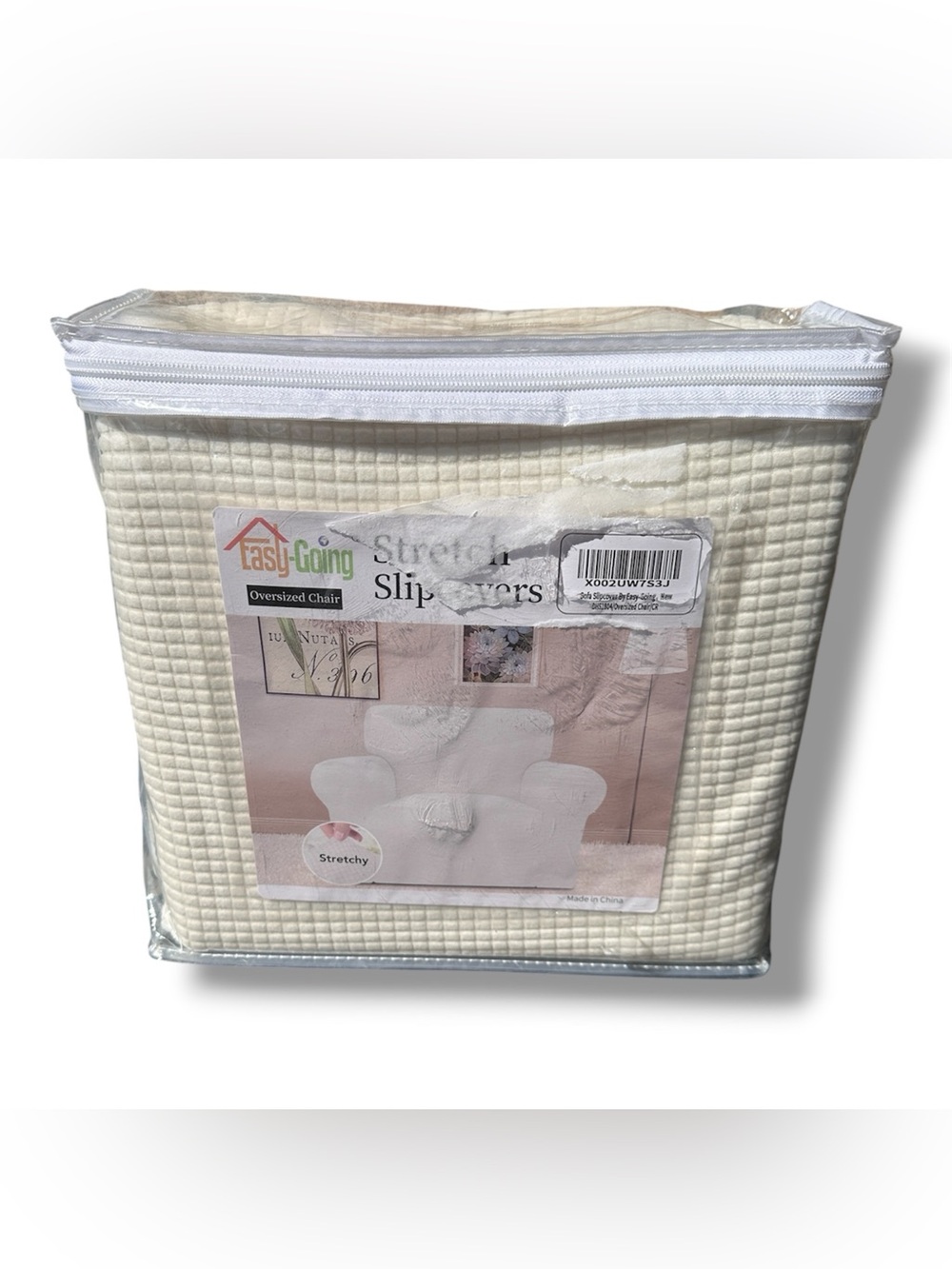 Easy-Going Stretch Slipcover for Oversized Chair in Cream NEW IN BAG